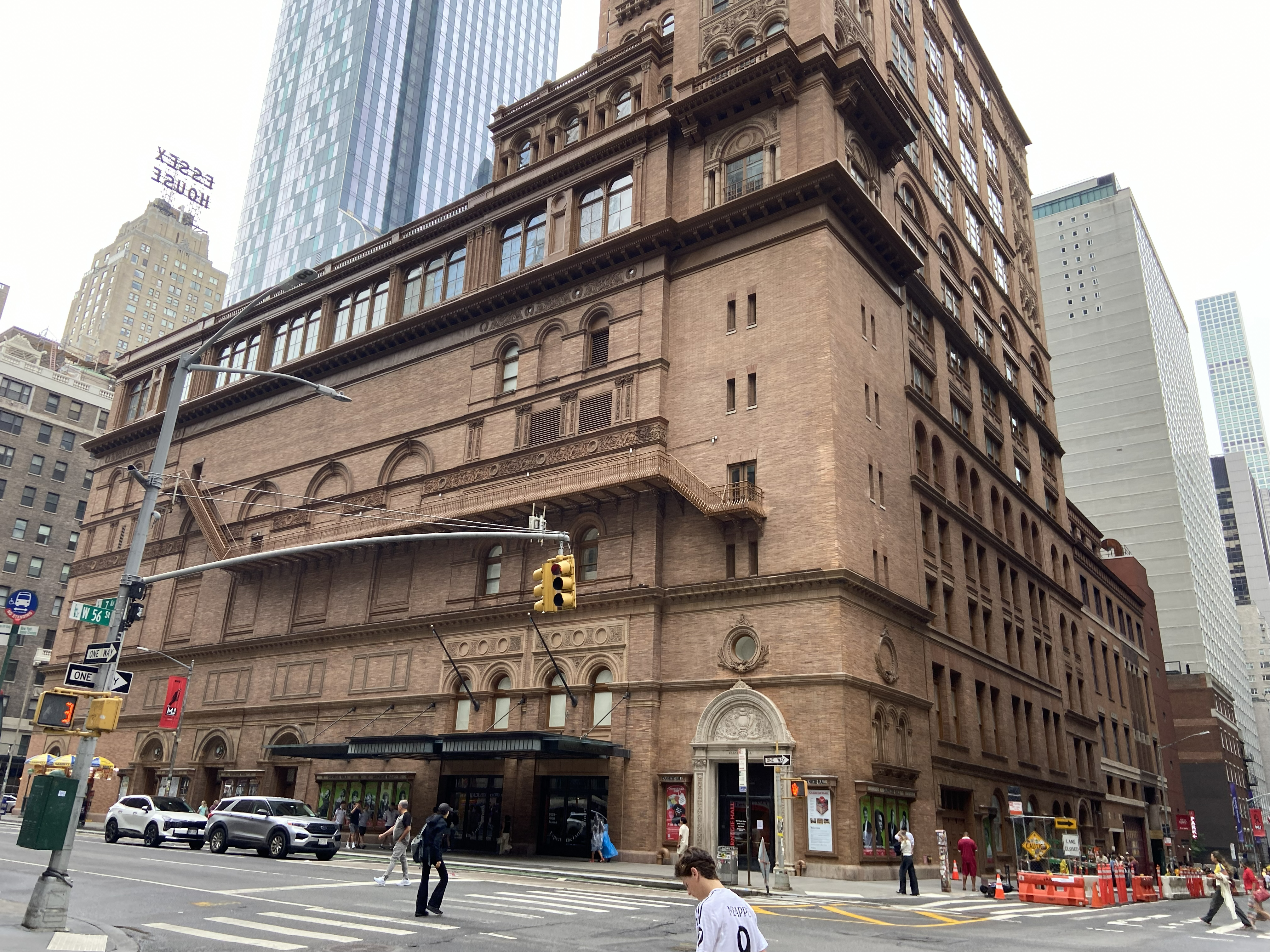 Beautiful, venerable Carnegie Hall from the street.